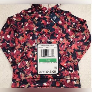 NEW..BOYS YOUTH LARGE UNDER ARMOUR FLEECE BIG LOGO AOP CAMO HOODIE (MULTICOLOR)